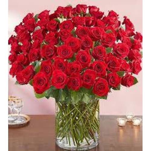 100 Red | Cylinder Vase